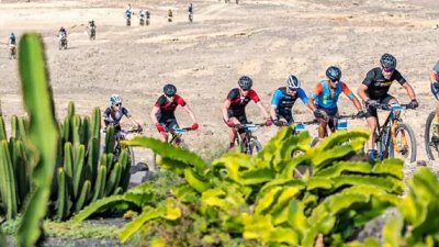 Prueba de ciclismo en Famara. Foto: Club La Santa.