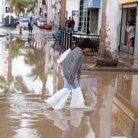 Inundaciones en la calle Triana de Arrecife