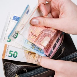Dinero en una cartera. 