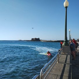 Simulacro con dron en el litoral de Arrecife