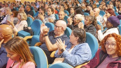 Manuela Carmena durante su visita a Lanzarote. 