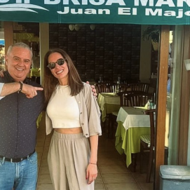 Eva González durante su visita en Lanzarote.