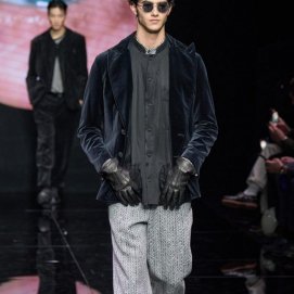 El modelo lanzaroteño durante el desfile en la Fashion Week de Milán