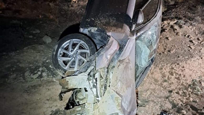 Car accident in San Bartolomé. Photo: Lanzarote Fire Department.