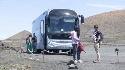La prueba piloto de lanzaderas en el Volcán del Cuervo y Caldera Blanca. Foto: Juan Mateos.