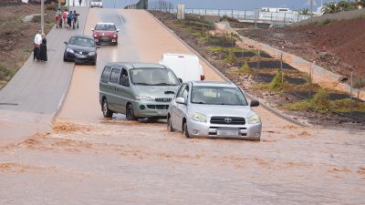 Inundaciones del pasado 12 de abril en Arrecife. Fotos: Juan Mateos.