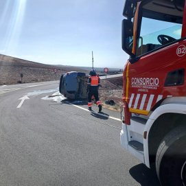 Vuelco sin heridos en Yaiza