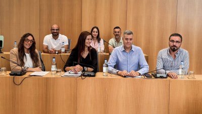 El concejal del PP y presidente de Tías, Francisco Aparicio, y el resto de la bancada popular.