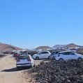 Los coches aparcados en Caldera Blanca Los coches aparcados en Caldera Blanca