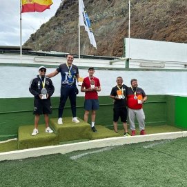 Los deportistas de la Sociedad en el campeonato de tiro al plato