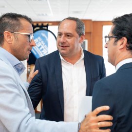 El consejero de Deportes del Cabildo, Juan Monzón, durante la presentación del informe