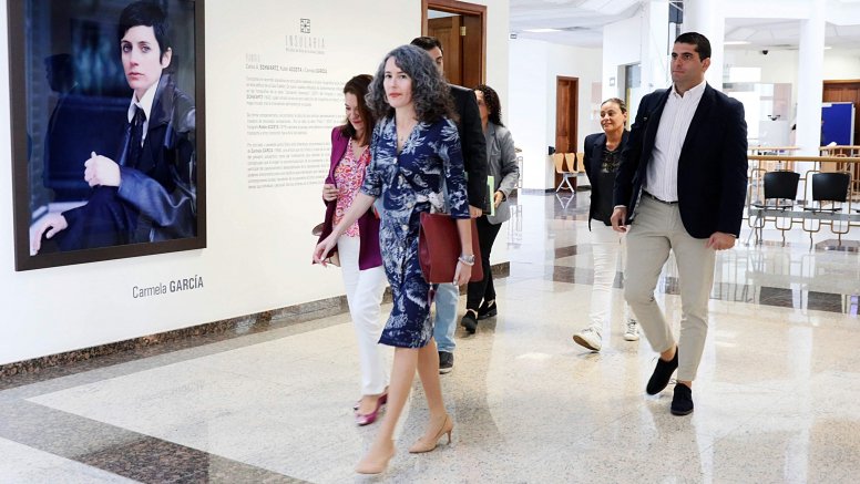 Ariagona González, Grupo socialista llegando al pleno.