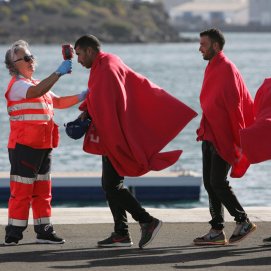 Los migrantes llegados a Arrecife (Foto: Juan Mateos)