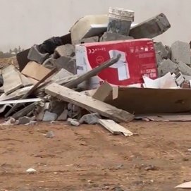 Los escombros tirados en la zona urbana en Arrecife