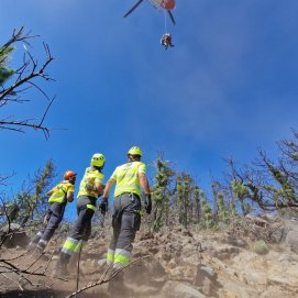 El equipo de Emerlan actuando en la prueba Transvulcania en La Palma