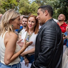 Yoné Caraballo durante el acto de apertura de la precampaña electoral para las elecciones europeas del 9 de junio