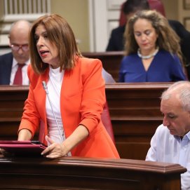 La portavoz parlamentaria de Nueva Canarias, Carmen Hernández