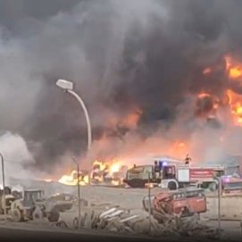 Imágenes del incendio del vertedero de Zonzamas