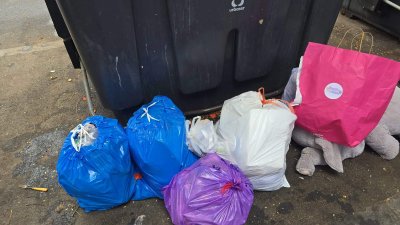 Basura junto a los contenedores en Arrecife