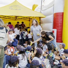 Los alumnos durante la visita a la III Feria Ganadera, Agrícola y Pesquera de Teguise