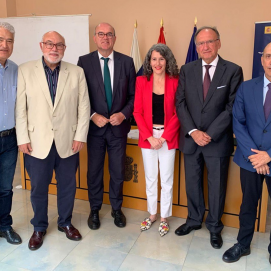 El PSOE de Lanzarote durante la reunión por los más de "24 millones de euros" para el Plan de Regadío de La Santa