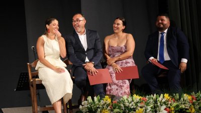 Pregón de las fiestas de San Bartolomé. Fotos: La Voz.