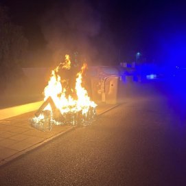 El incendio en el contenedor de basura orgánica en Arrecife