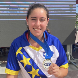 La deportista tras ganar el campeonato