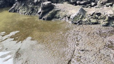 Restos de los presuntos vertidos en Punta Mujeres