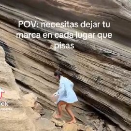 Polémica por una visitante que hizo sus necesidades en Las Grietas y lo difundió en redes. Foto: TikTok.