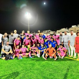 Las autoridades de Arrecife y Cabildo en la entrega de trofeos del Torneo de Fútbol San Ginés