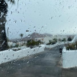 Imagen de lluvia en Lanzarote (Foto: Andrea Domínguez)