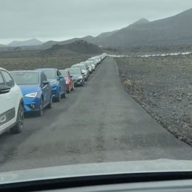 La imagen de la cola en el Parque Nacional de Timanfaya