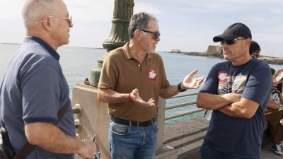 Concentración de UGT por Palestina en Lanzarote. Foto: Juan Mateos.