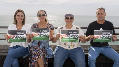 Concentración de UGT por Palestina en Lanzarote. Foto: Juan Mateos.