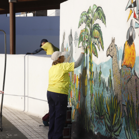 Trabajos de pintura en uno de los colegios