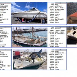 Embarcaciones en subasta en el puerto de Playa Blanca y otros puertos canarios