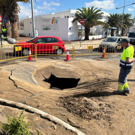 Socavón en Argana Alta. Foto: Juan Mateos