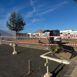 Obras en el cementerio de Tías