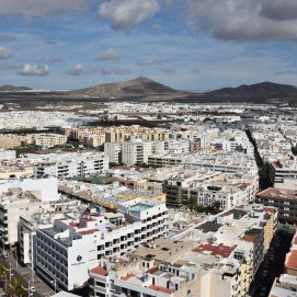 Vista aérea de viviendas en Arrecife