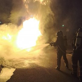 Incendio de contenedores en Costa Teguise