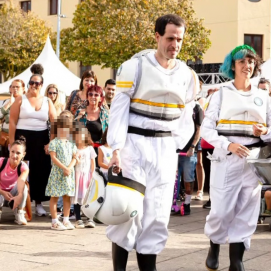 Imagen durante el espectáculo 'Astronautas' de Satélite Teatro
