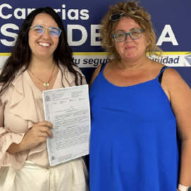 Sandra Ramírez y su asesora de Canarias Sin Deuda que consiguió cancelar su deuda
