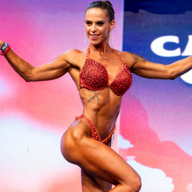 Astrid Páez durante el Campeonato de Canarias de culturismo