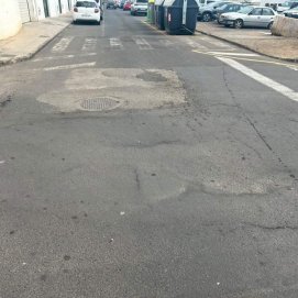 Imagen del hundimiento de la vía en Argana
