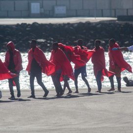 Llegada de migrantes a Puerto Naos. Foto. Juan Mateos