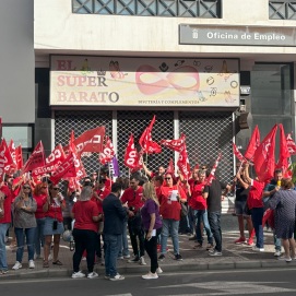 Manifestación de CCOO en Arrecife. Foto: Michael Valdivia