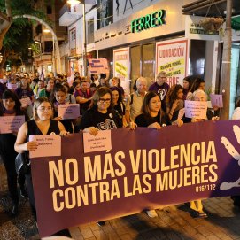 Manifestación del 25N contra la violencia de género en Lanzarote.