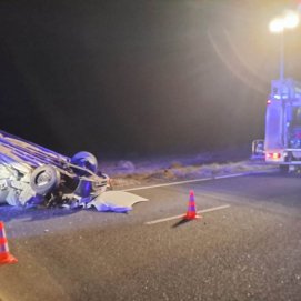 Vuelco de una furgoneta en Famara