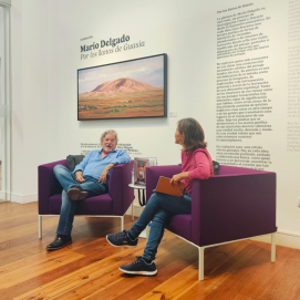 Mario Delgado, creador de una de las exposiciones, y Grego Matos